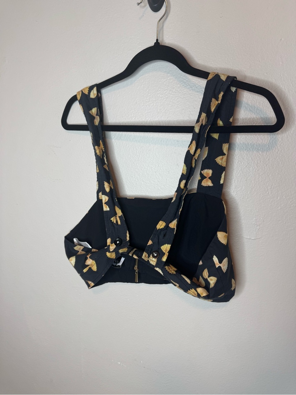 Rachel Antonoff Antonia Cropped Top in Farfalle Pasta Print Black RARE - Picture 5 of 10